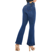 Jeans Push Up Boot Cut Azul Mujeron 16203 - 36