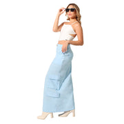 Falda Cargo Azul Claro Missshop 224