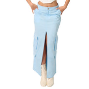 Falda Cargo Azul Claro Missshop 224 - S