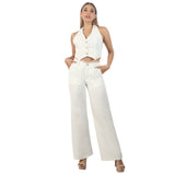 Conjunto Ajustado Tiro Alto Hueso Misshop 1047