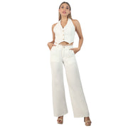 Conjunto Ajustado Tiro Alto Hueso Misshop 1047