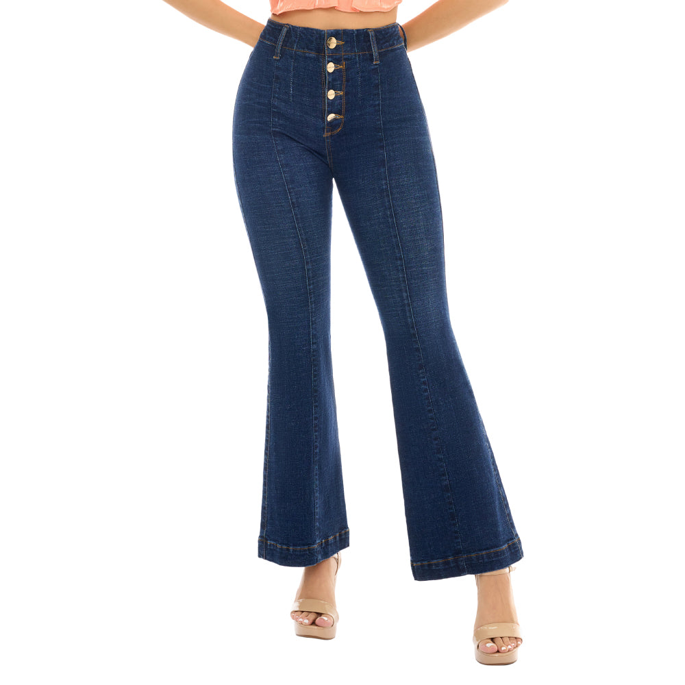 Jean Boot Cut Push Up Azul Mujeron 16201 - 38