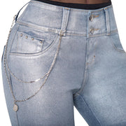 Jean 3D Push Up Azul Real Jeans Plata