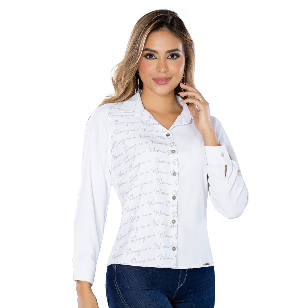 Blusa Confort Blanca TyT Vino