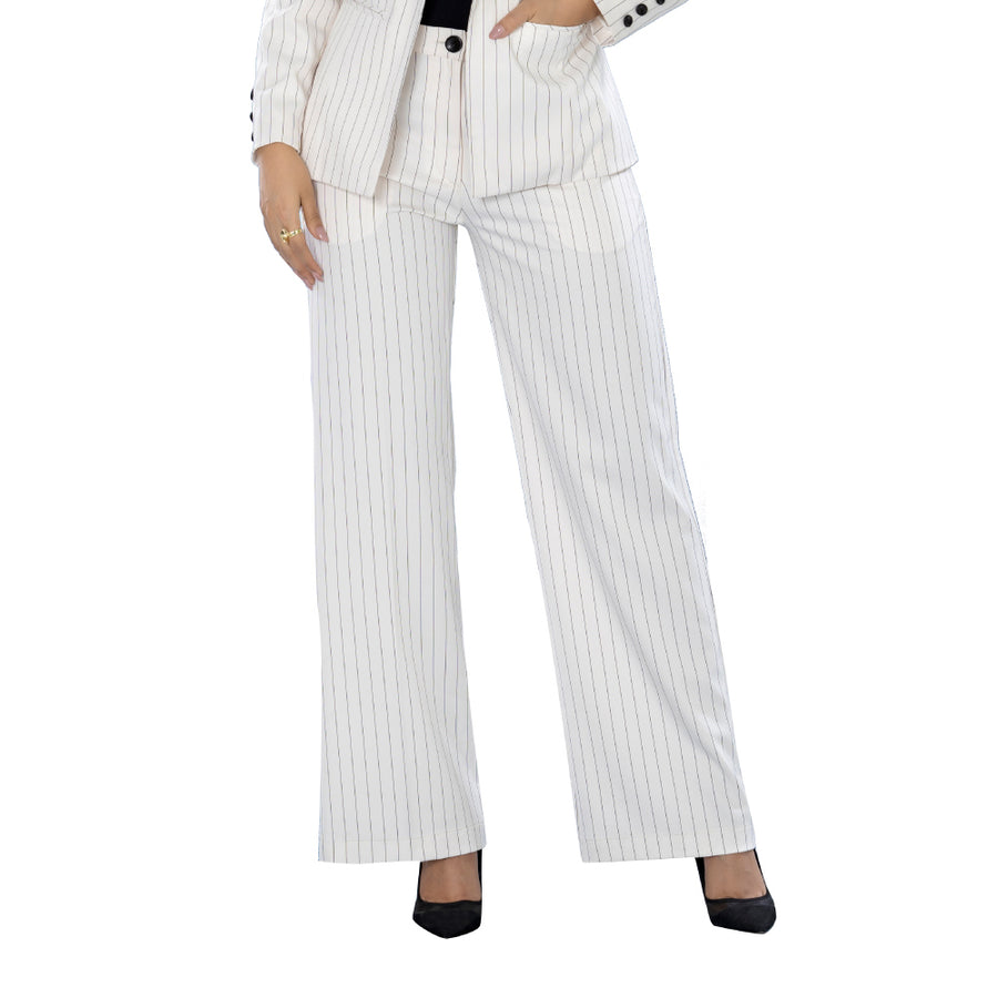Pantalón Palazzo Raya Tiza Hueso Tiro Super Alto Tyt Bombay - 36