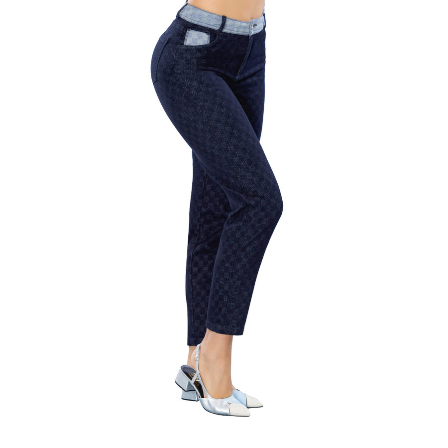 Jean Mom Azul Multicuadros Tyt Mezcal - 36