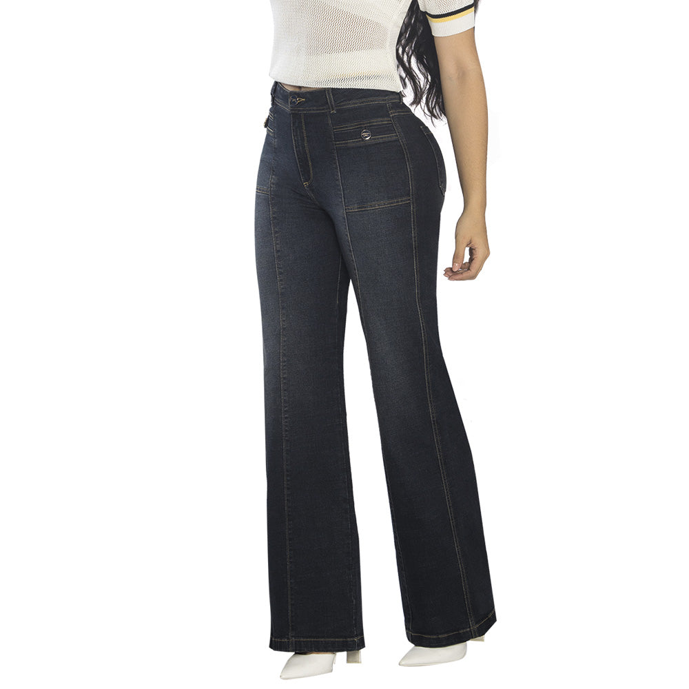 Jeans Bota Ancha Azul Verdoso Tyt Guarin - 38