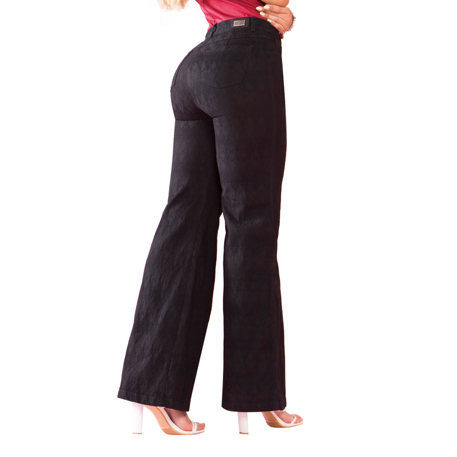 Jeans Bota Ancha Negro Mujeron Hechizo - 36