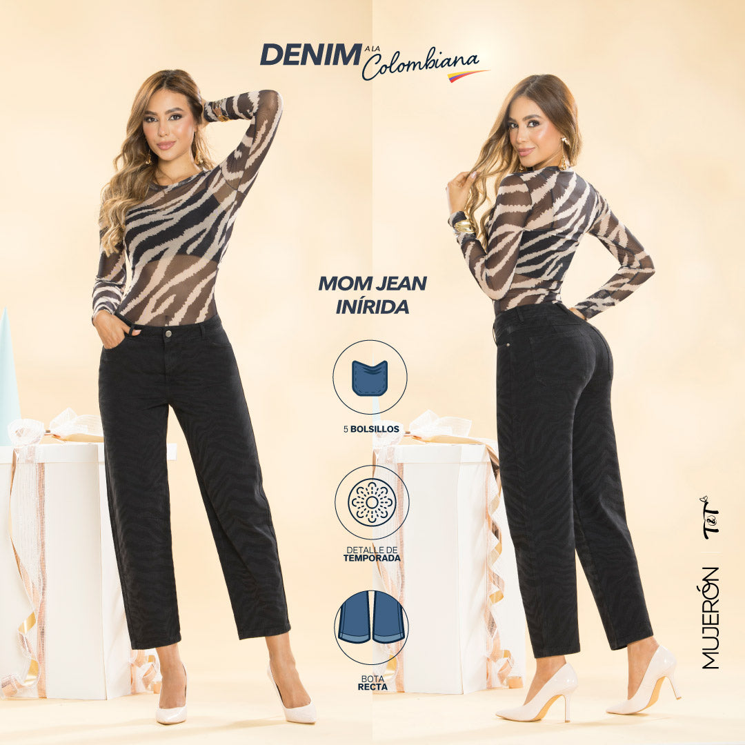 Jeans Mom Fit Negro Tyt Jeans Inírida - 44