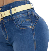 Jean Push Up Tiro Alto Azul Medio Tyt Jeans Argentina - foto 3