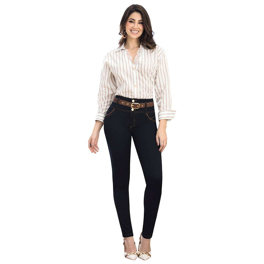 Jean Push Up Tiro Alto Azul Tyt Jeans Azafrán - foto 4