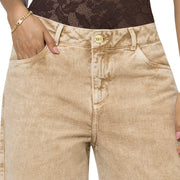 Jean Barrel Tiro Alto Beige Tyt Jeans Miel - foto 3