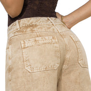 Jean Barrel Tiro Alto Beige Tyt Jeans Miel - foto 4