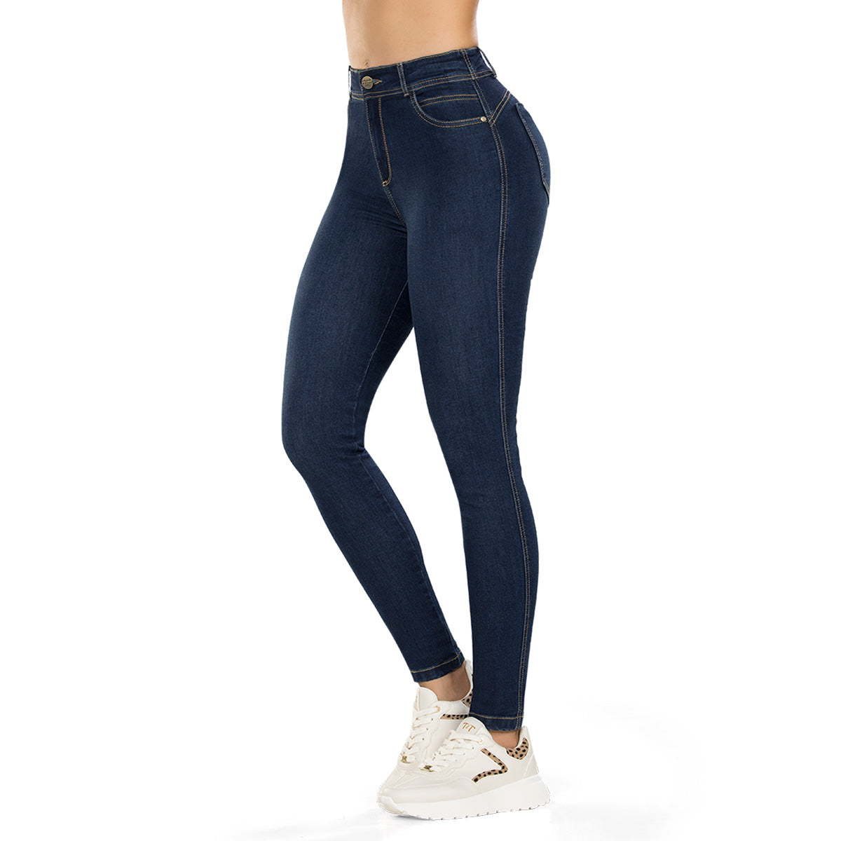 Jean Push Up Tiro Alto Azul Oscuro Tyt Jeans Corea del Sur - foto 2