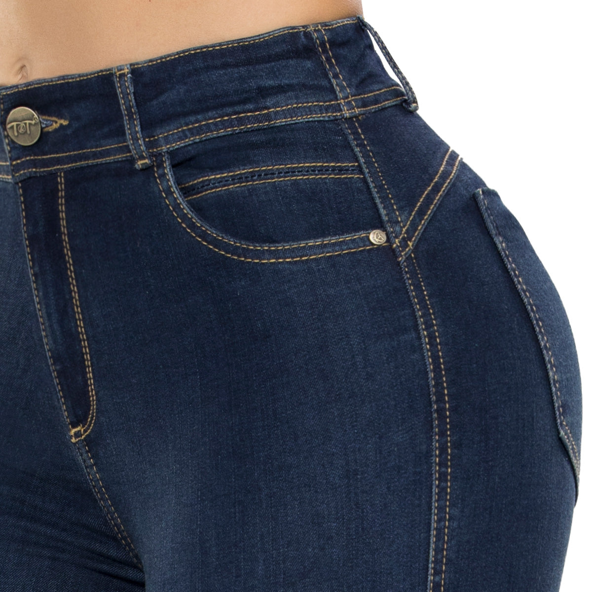 Jean Push Up Tiro Alto Azul Oscuro Tyt Jeans Corea del Sur - foto 3