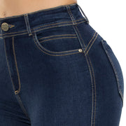 Jean Push Up Tiro Alto Azul Oscuro Tyt Jeans Corea del Sur - foto 3
