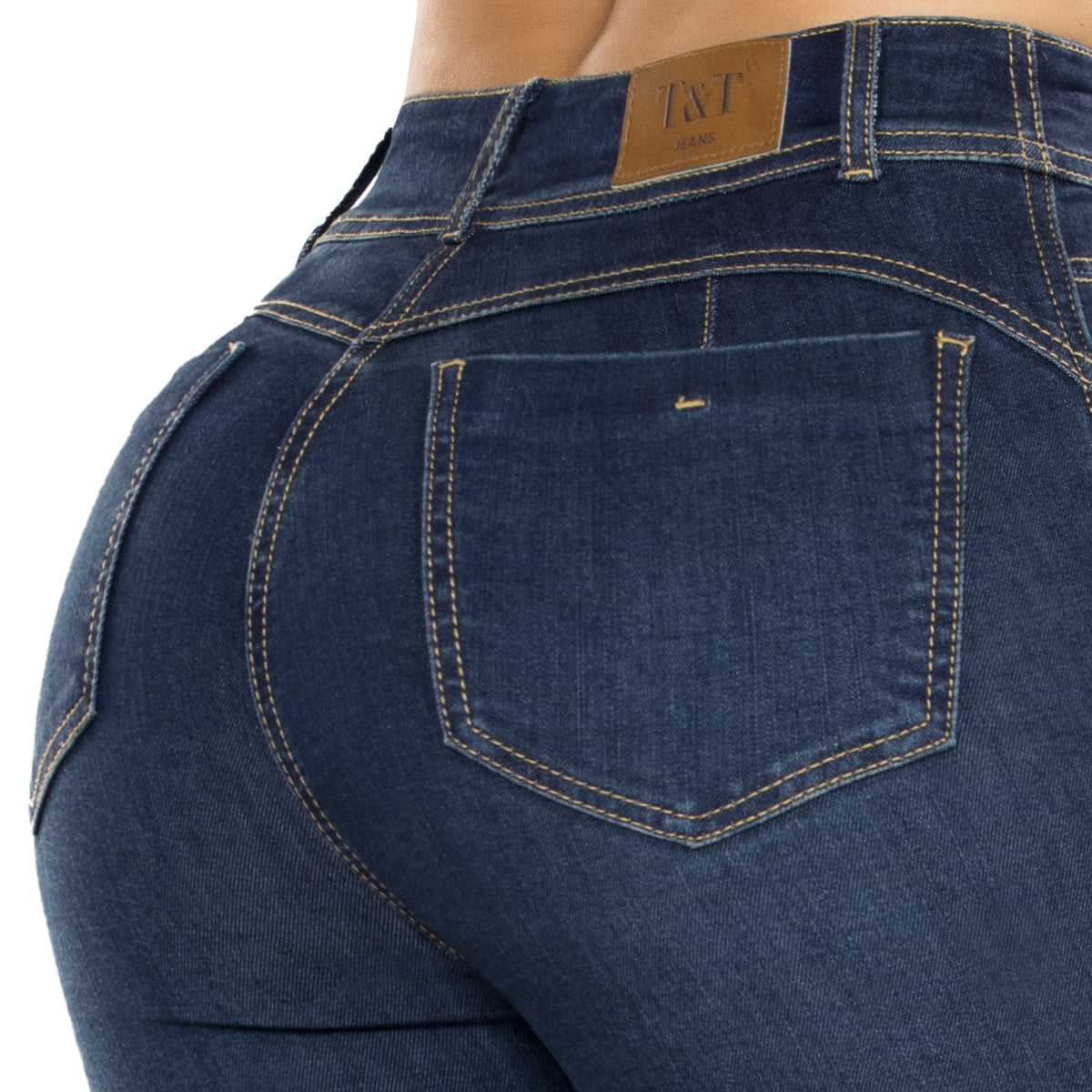 Jean Push Up Tiro Alto Azul Oscuro Tyt Jeans Corea del Sur - foto 4