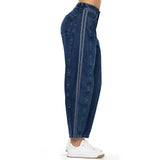 Jean Barrel Tiro Alto Azul Oscuro Tyt Jeans Francia