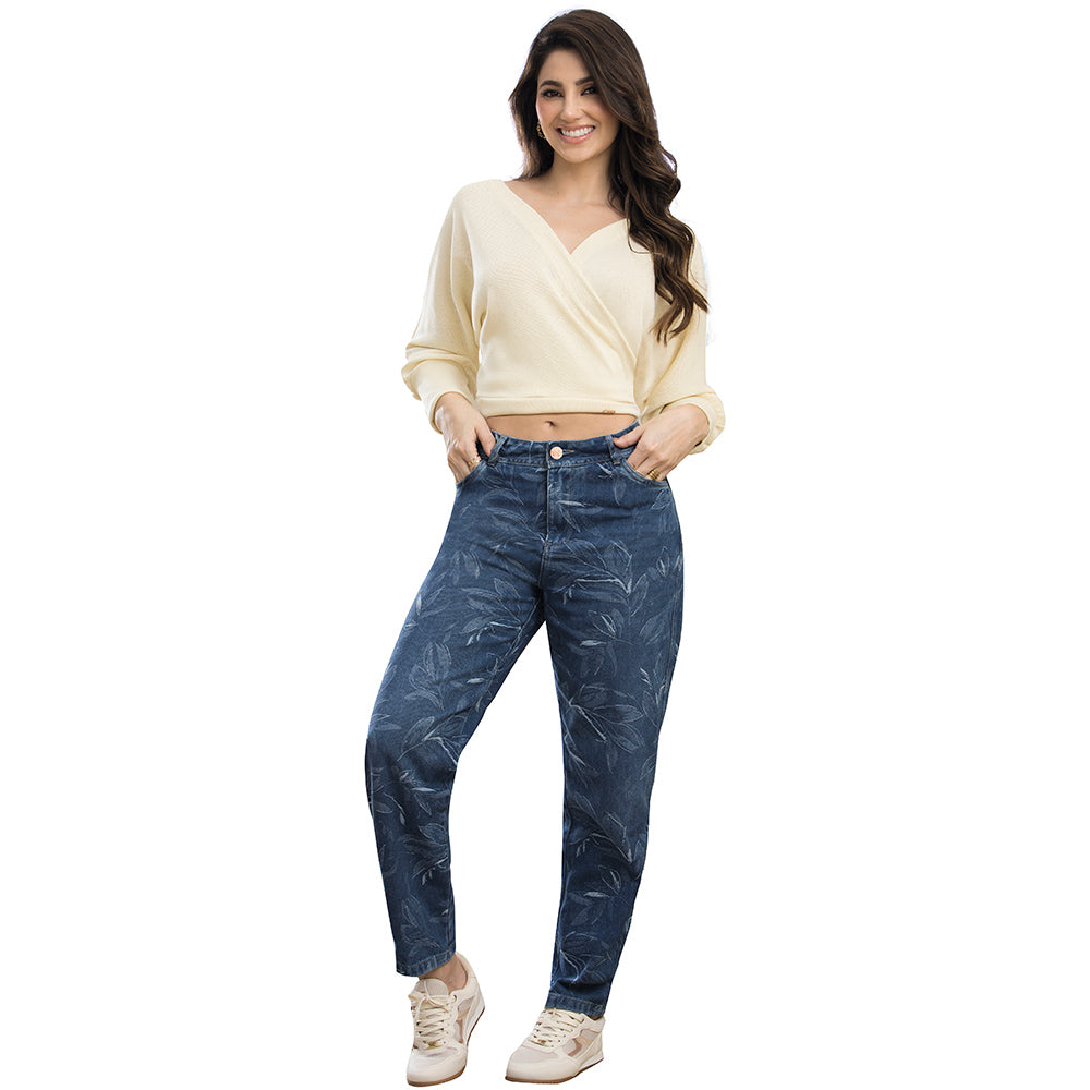 Jean Mom Tiro Alto Azul Tyt Jeans Botánica - foto 4