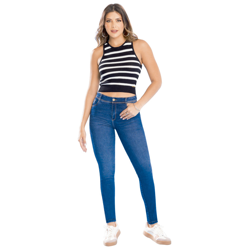Jean Push Up Ochentero Azul Medio Tyt Jeans Ocaso