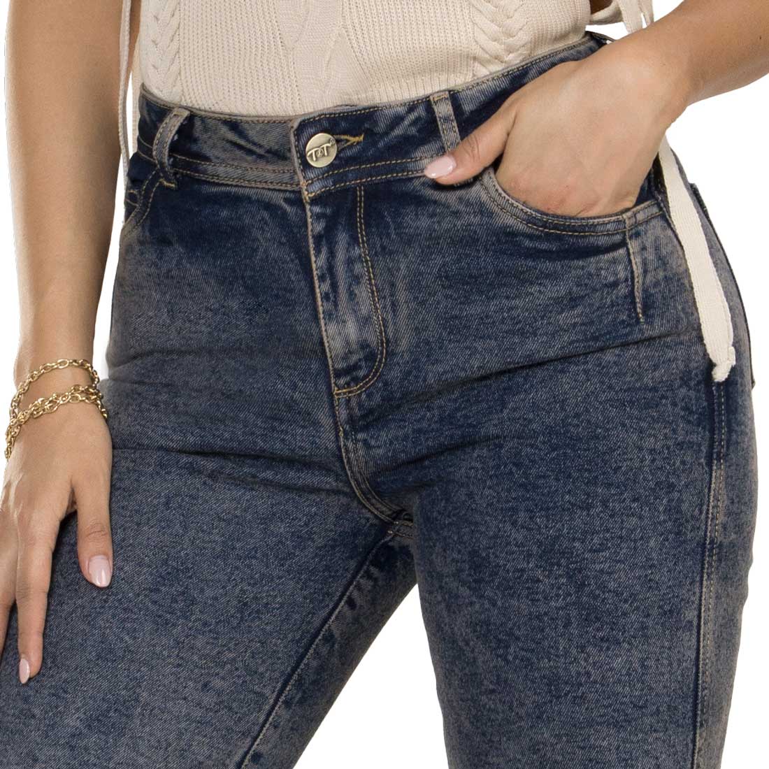 Jean Wide Leg Tiro Alto Azul Tyt Jeans Portugal - foto 3