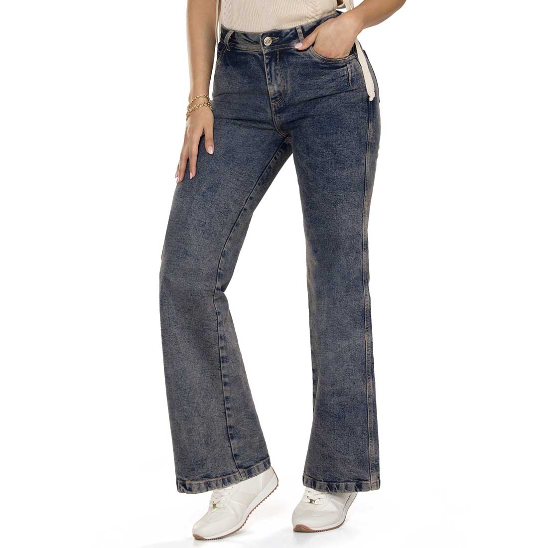 Jean Wide Leg Tiro Alto Azul Tyt Jeans Portugal - foto 2