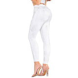 Jean Push Up Tiro Alto Blanco Estampado Real Jeans White Paper