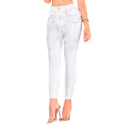 Jean Push Up Tiro Alto Blanco Estampado Real Jeans White Paper - 38