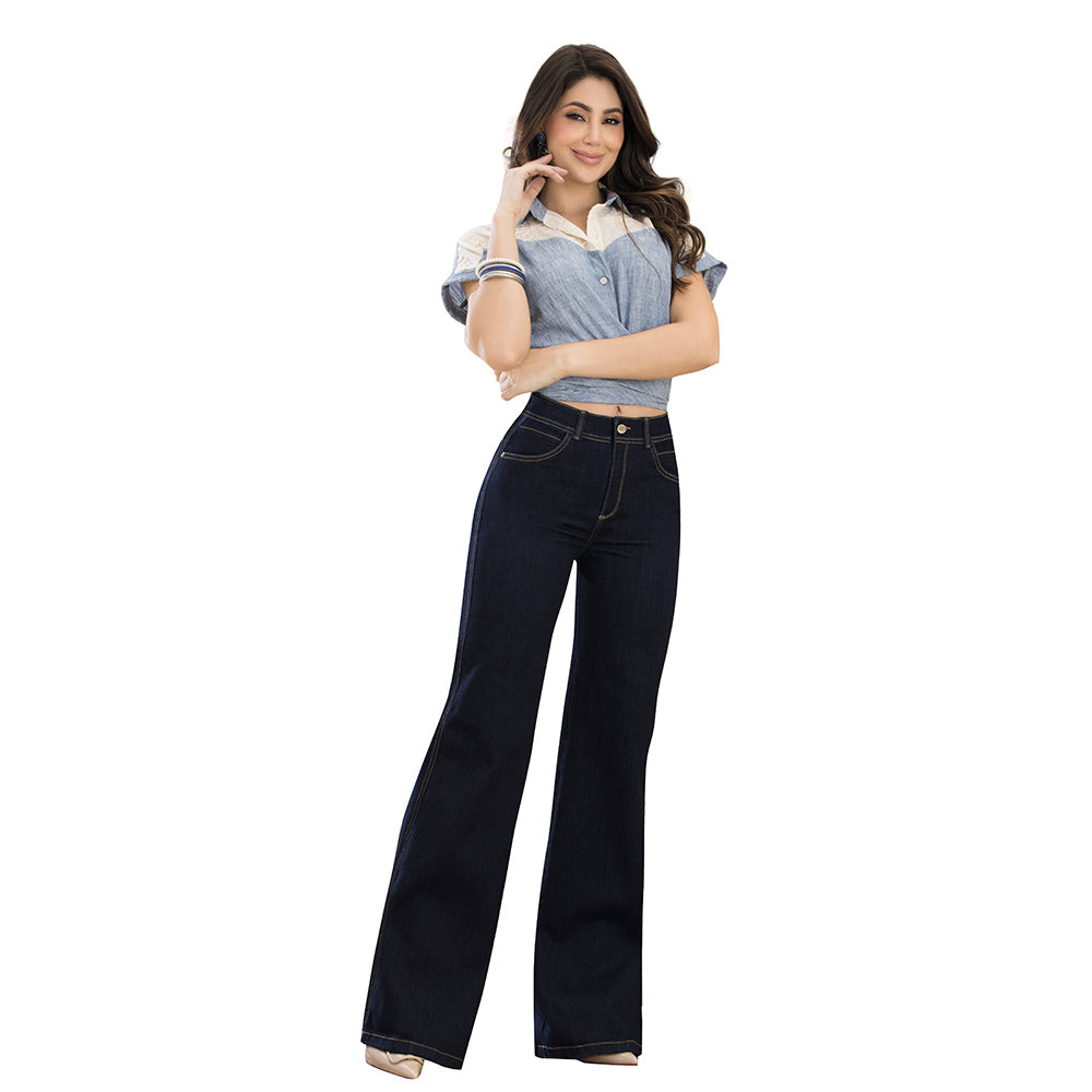 Jean Wide Leg Tiro Alto Azul Tyt Jeans Caléndula - foto 5