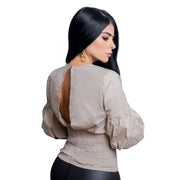 Blusa Manga 3/4 Beige Mujerón 21408