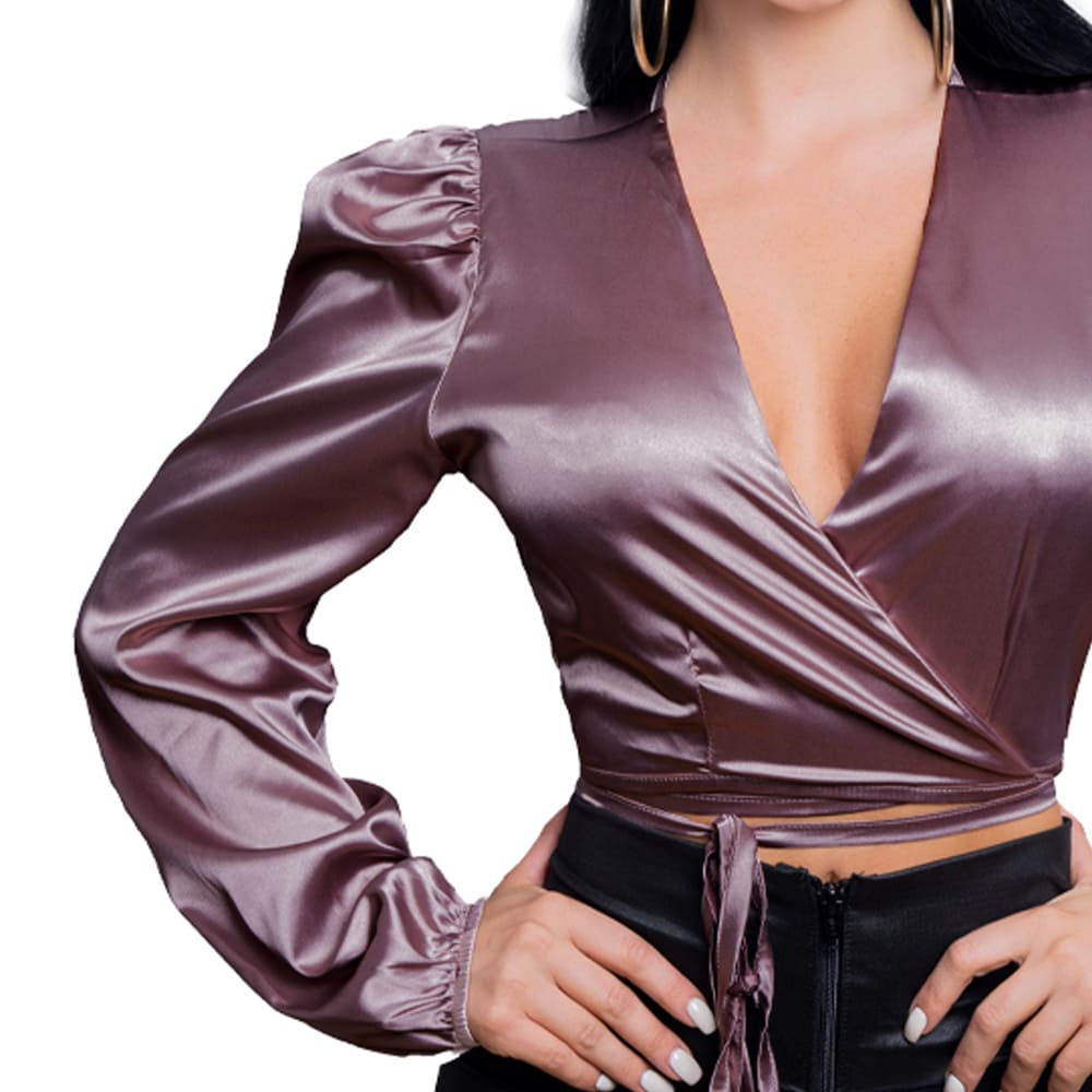Blusa Manga Larga Morado Mujerón 21377