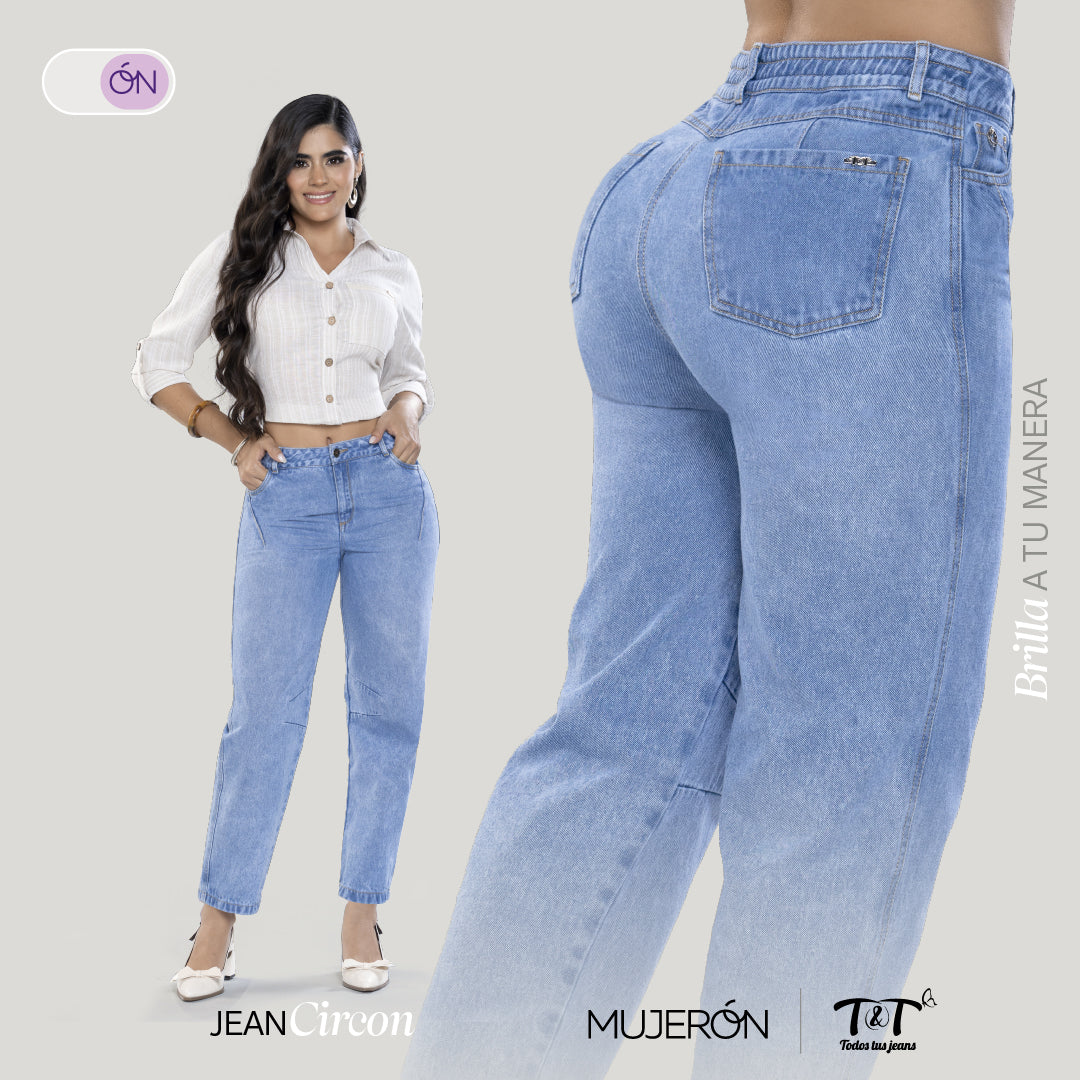 Jean Push Up Azul Mujeron Circon - 44