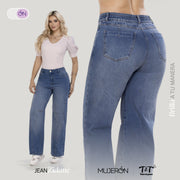 Jeans Palazzo Azul Vintage Mujeron Zidane - 44