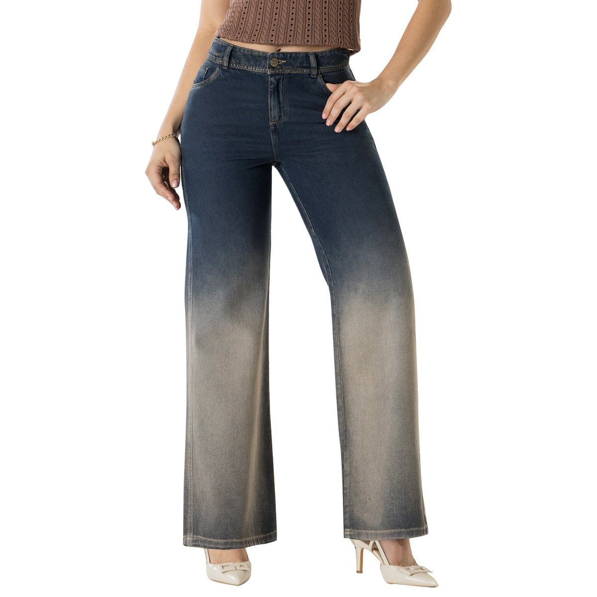 Jean Palazzo Tiro Alto Azul Tyt Jeans Firmeza - foto 2
