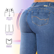 Jeans Push Up Azul Mujeron Magia - 40