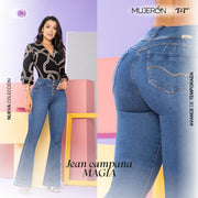 Jeans Push Up Azul Mujeron Magia - 44