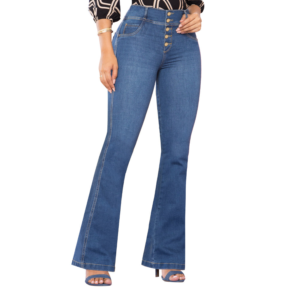 Jeans Push Up Azul Mujeron Magia - 38