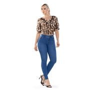 Jean Push Up Ochentero Azul Petróleo Mujeron Marcel - 44