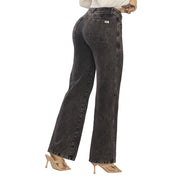 Jeans Palazzo Tiro Alto Acidwash Rosa Tyt Jeans Marianita - 36