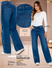 Jean Palazzo Tiro Alto Azul Medio Tyt Jeans Marruecos - foto 7