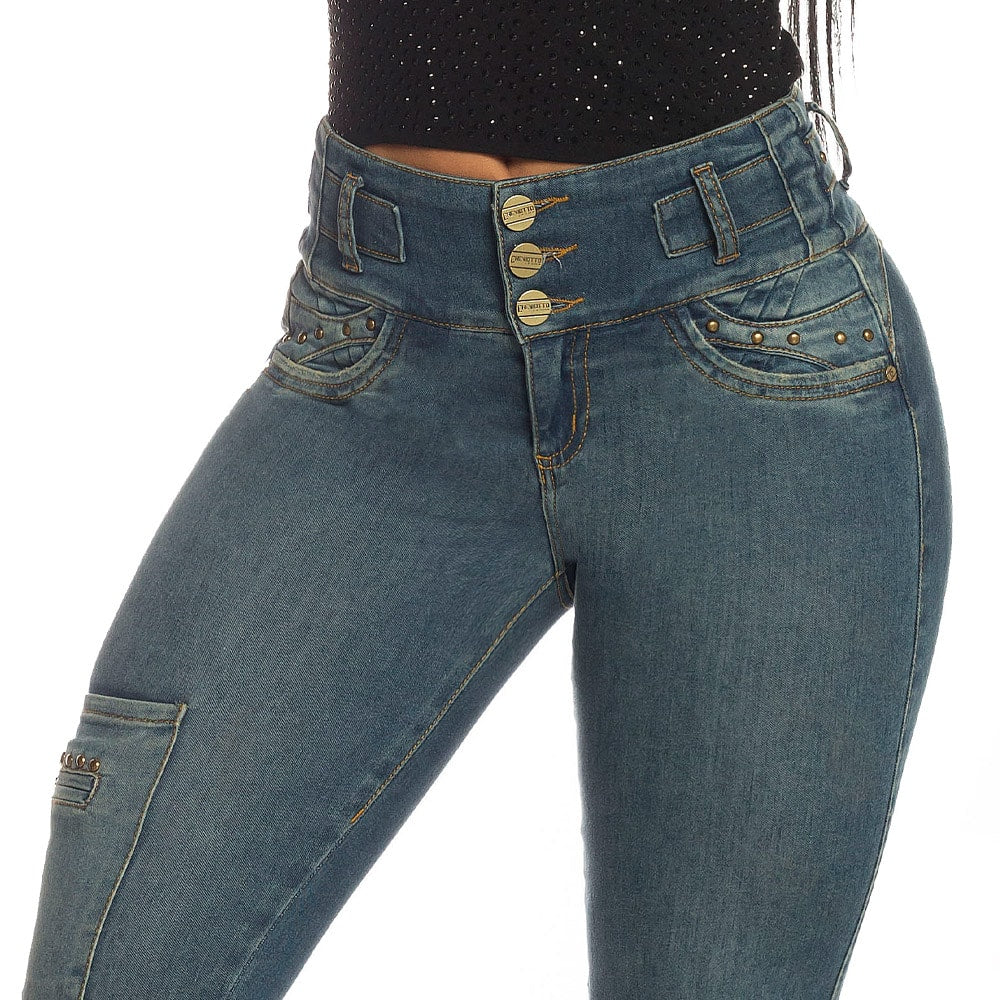 Jeans Levanta Cola Azul Cheviotto 14400 - 44