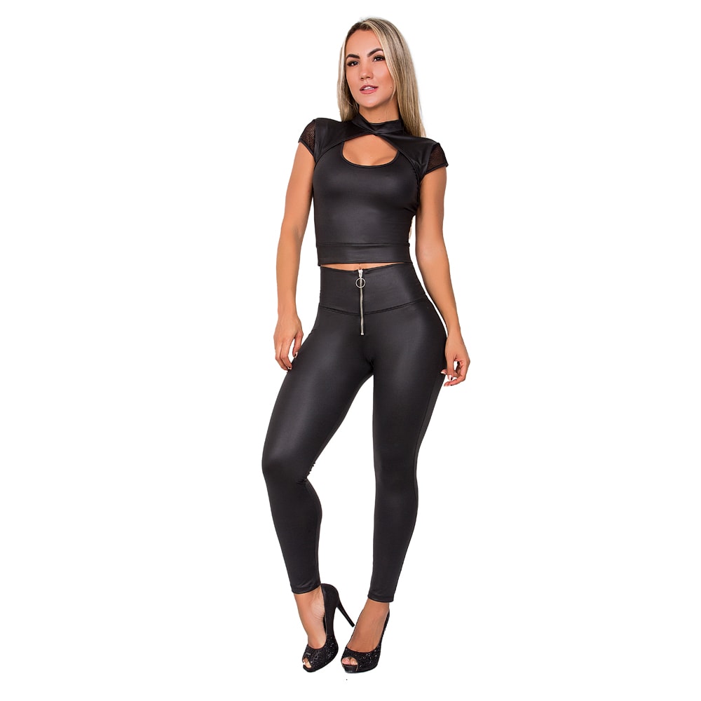 Calza Push Up Negro Mujerón 1001