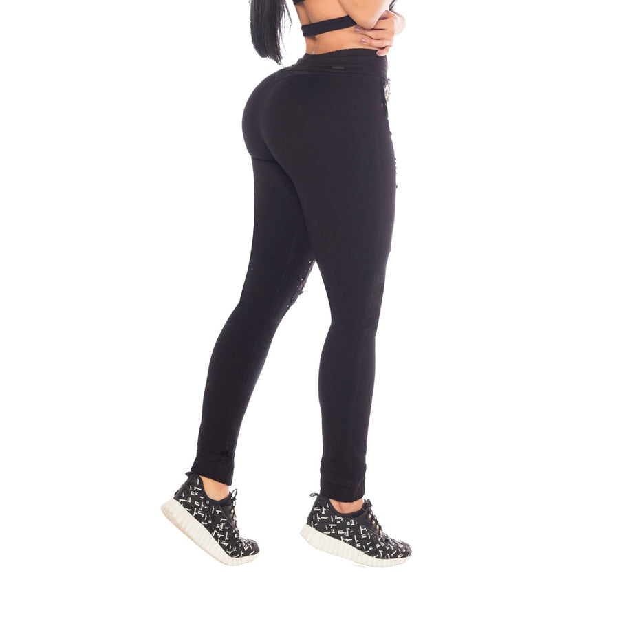 Jeans Levanta Cola Negro Cheviotto 14473 - 36