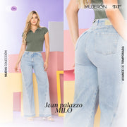Jeans Palazzo Azul Mujeron Milo