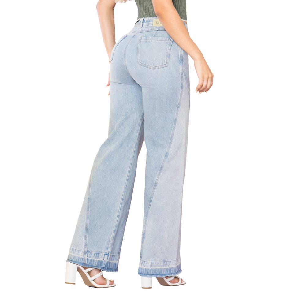 Jeans Palazzo Azul Mujeron Milo - 36