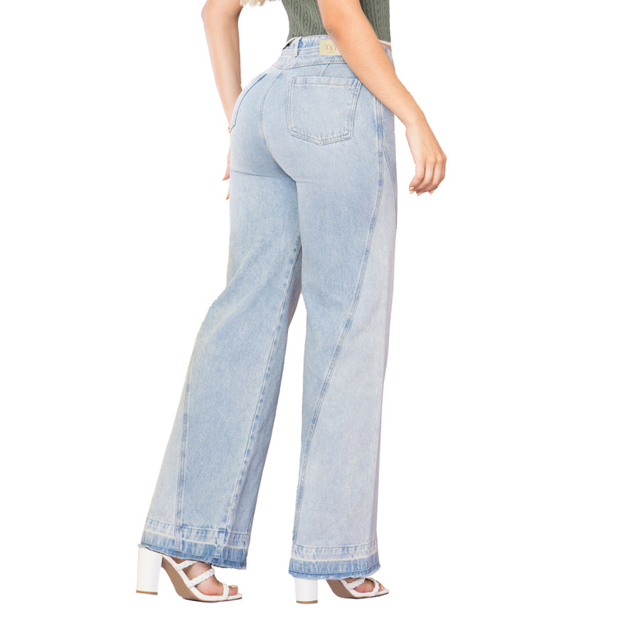 Jeans Palazzo Azul Mujeron Milo - 36