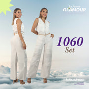 Set Cargo Bota Ancha Hueso Misshop 1060