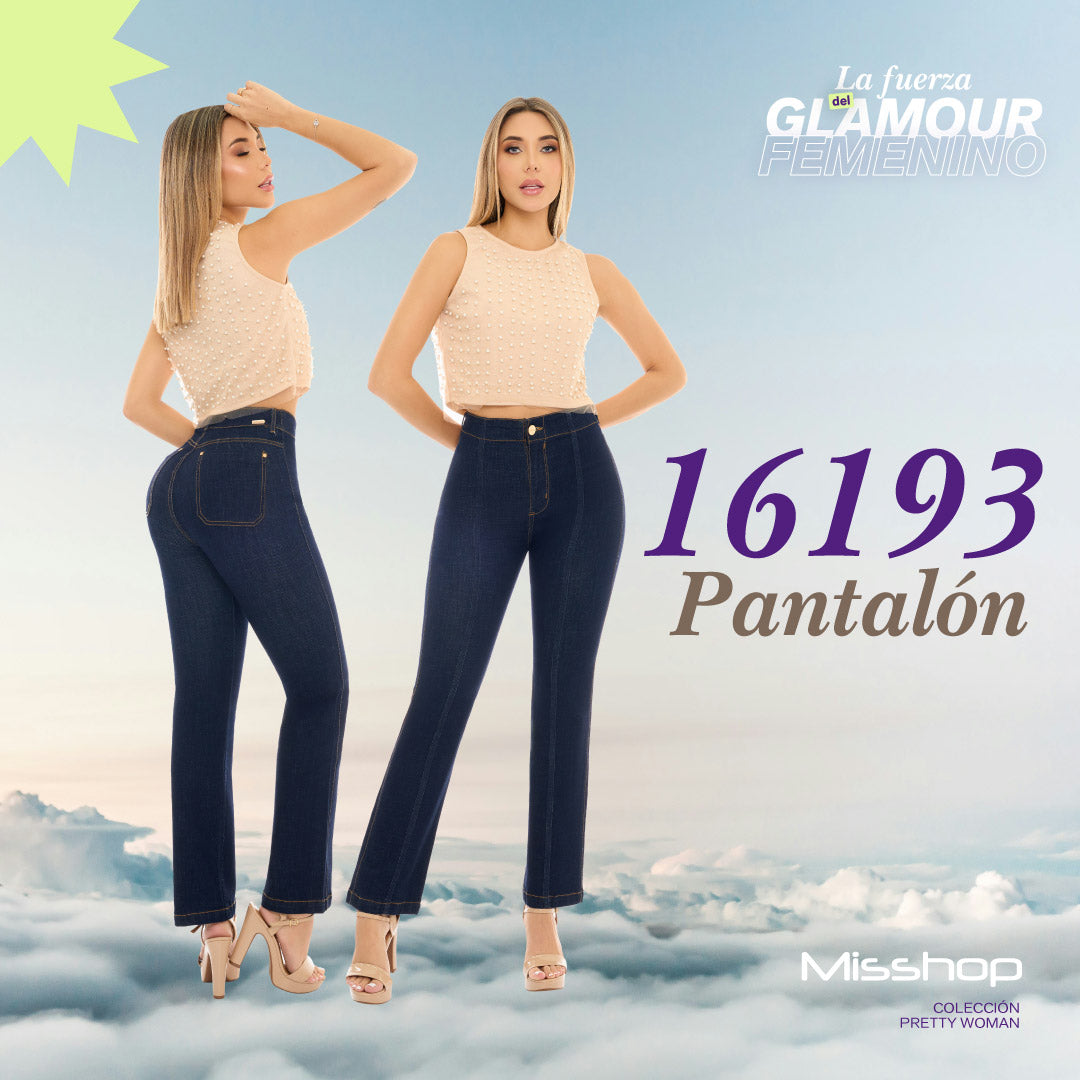 Jeans Push Up Boot Cut Azul Mujeron 16193 - 42