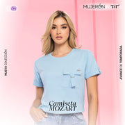 Blusa Ajustada Azul Celeste TyT Mozart