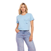 Blusa Ajustada Azul Celeste TyT Mozart